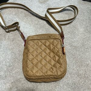 MZ Wallace Tan Quilted Crossbody Bag